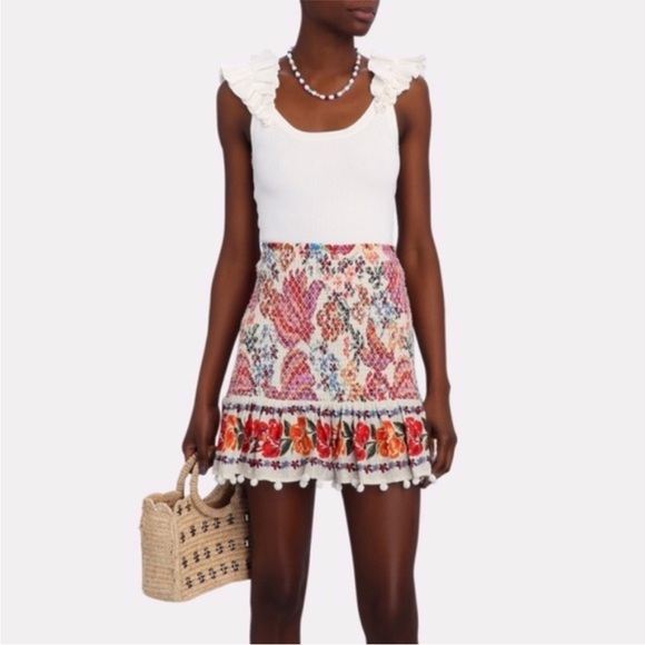 NEW Anthropologie Farm Rio Spring Bananas Mini Skirt Medium - Picture 6 of 17